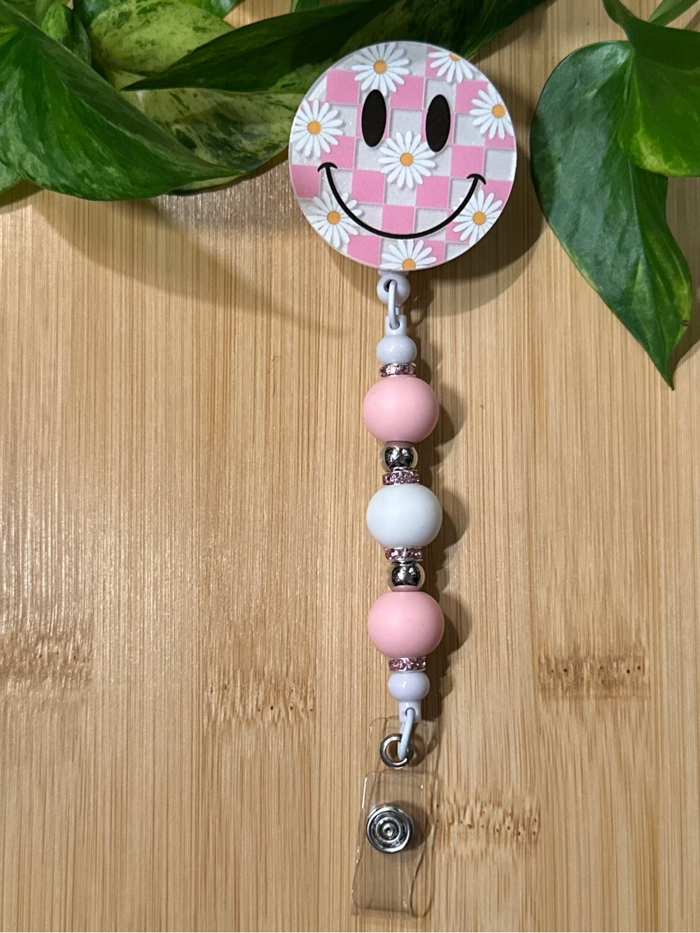 😊🏁 Checkered Smiley Face Velcro Badge Buddy / Interchangeable Badge Topper
